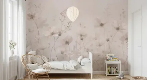 Muted Blossom Watercolour Floral Wall Mural