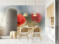 Dreamy Red Poppy Floral Wall Mural