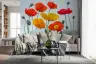 Vibrant Red and Yellow Poppy Bloom Wall Mural 5