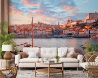 Porto Riverside Cityscape Sunset Wall Mural