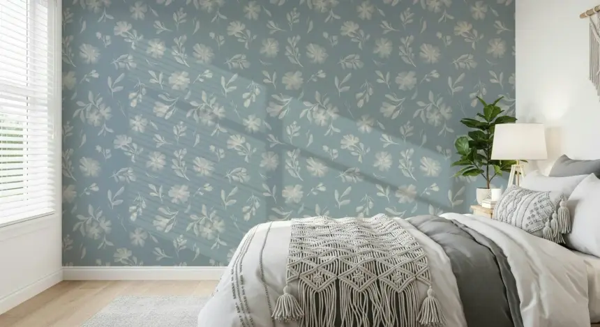 Powder Blue Bloom Wallpaper