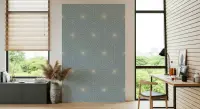 Powder Blue Geometric Radiance Wallpaper