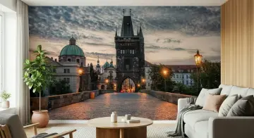 Historic Prague Charles Bridge Wall Mural