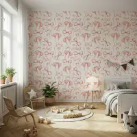 Playful Pink Watercolor Bows Wallpaper