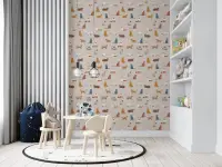 Playful Cartoon Cats Pattern Wallpaper