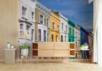 Vibrant European Terraced Houses Wall Mural
