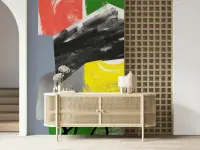 Bold Geometric Brushstroke Layers Wallpaper Mural