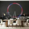 Vibrant London Eye Night Cityscape Wall Mural 4