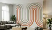 Earthy Tone Geometric Arch Wall Mural