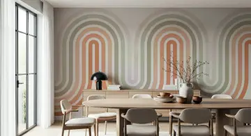Earthy Tone Geometric Arch Wall Mural