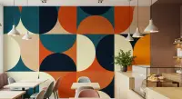 Vibrant Geometric Semicircle Pattern Wall Mural
