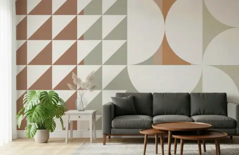 Abstract Geometric Shapes Wall Mural