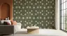 Vintage Olive Green Tulip Botanical Wallpaper 2