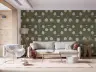 Vintage Olive Green Tulip Botanical Wallpaper 1