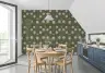 Vintage Olive Green Tulip Botanical Wallpaper 5