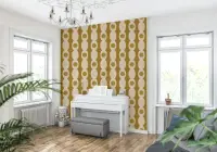 Mustard Beige Retro Ovals Geometric Wallpaper