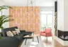 Peach and Orange Retro Geometric Maze Wallpaper 5