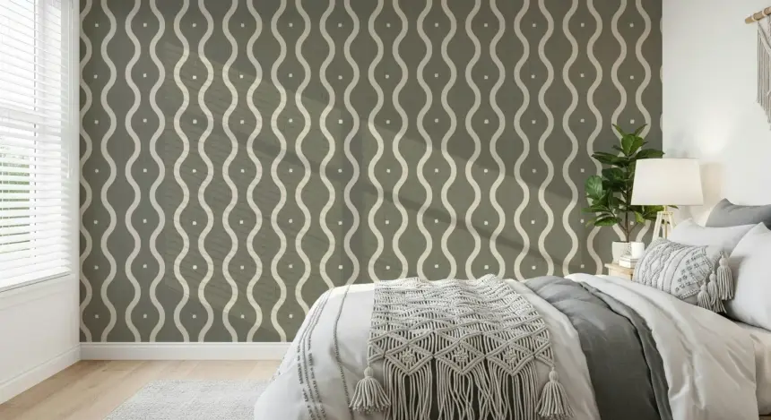 Retro Rhythm Taupe Wallpaper