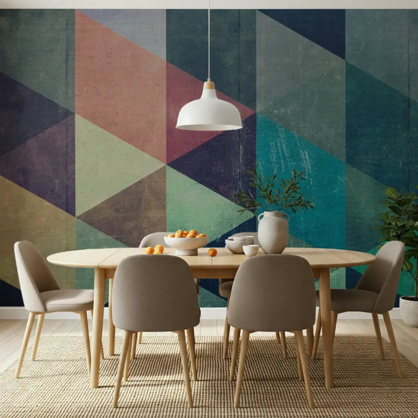 Retro Triangle Fusion Wall Mural -2226223