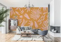 Ochre Blush Abstract Tropical Wall Mural