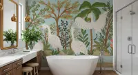 Egrets in Tropical Riverine Landscape Wall Mural