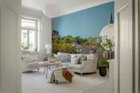 European Hillside Cityscape Wall Mural