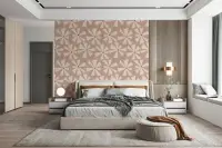 Dusty Rose Geometric Pinwheel Pattern Wallpaper