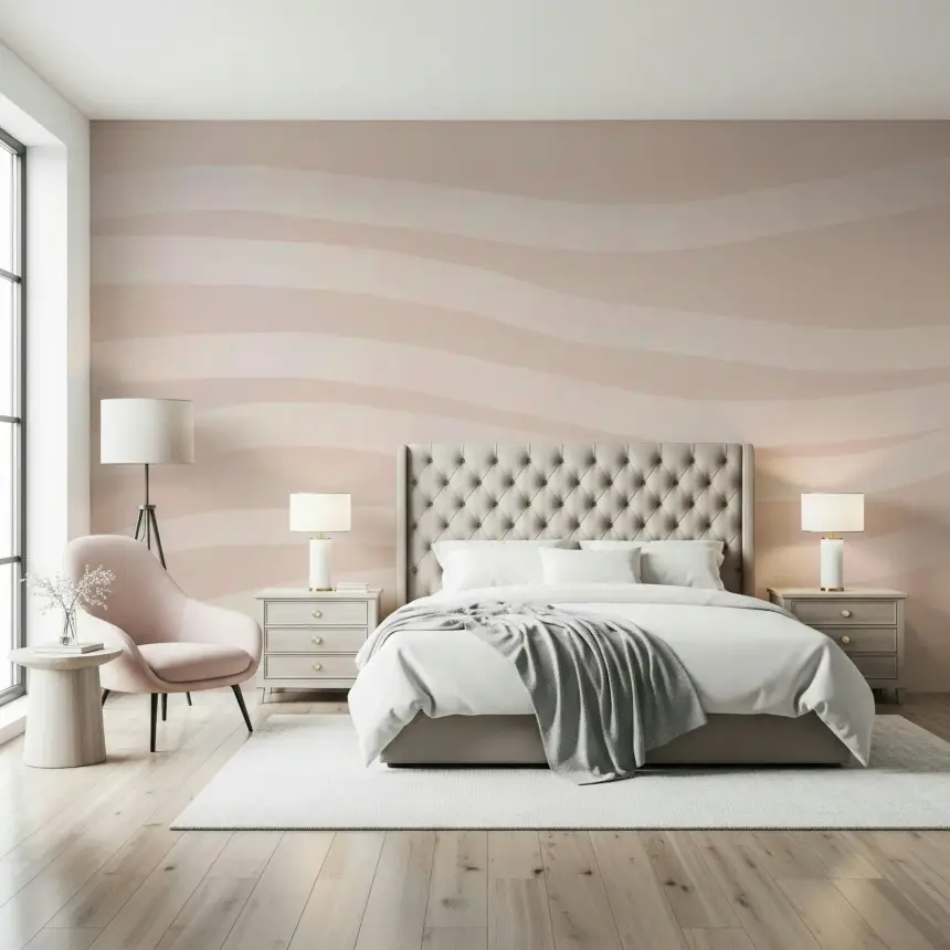 Rose Quartz Waves Wall Mural - 2329868