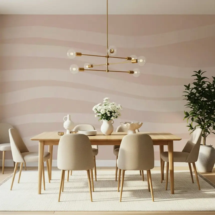 Rose Quartz Waves Wall Mural - 2329868
