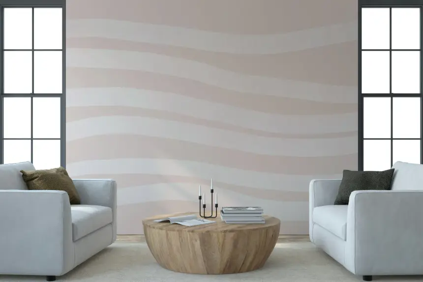 Rose Quartz Waves Wall Mural - 2329868