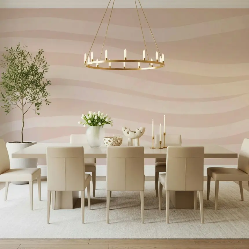 Rose Quartz Waves Wall Mural - 2329868