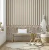 Classic Striped Wallpaper with Floral Dado Border 3