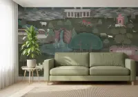 Mughal Inspired Palace and Wildlife Wall Mural