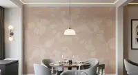 Contemporary Blush Botanical Leaf Wall Mural