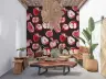 Vibrant Red Fruit Sketch Pattern Wall Mural 2