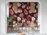Vibrant Red Fruit Sketch Pattern Wall Mural 3