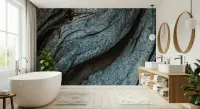 Weathered Blue Wood Texture Wall Mural