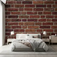 Authentic Rustic Red Brick Wall Texture Wallpaper