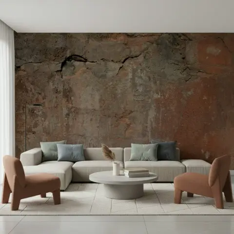 Rustic Cracked Earth Texture Wall Mural