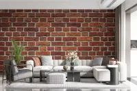 Rustic Red Brick Wall Mural
