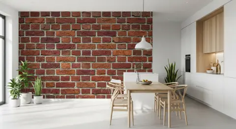 Rustic Red Brick Wall Mural