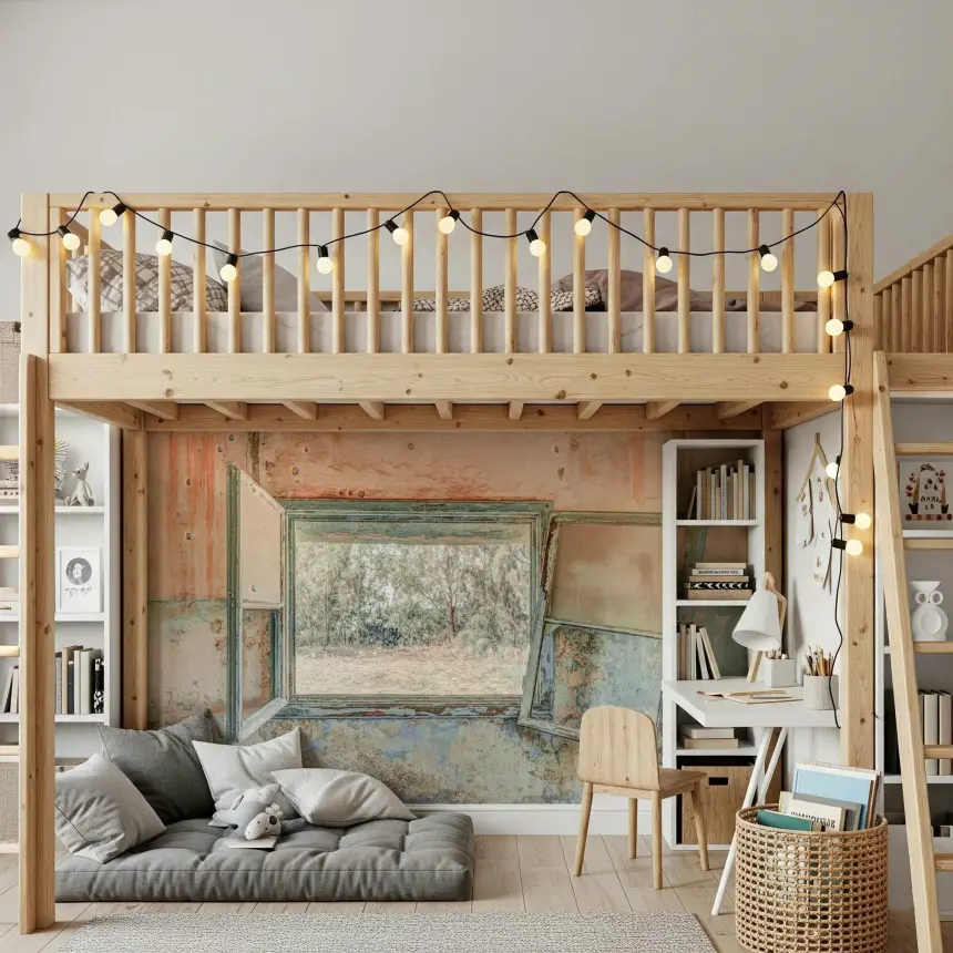 Rustic Window Wall Mural