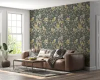 Enchanted Forest Bird and Botanical Wallpaper