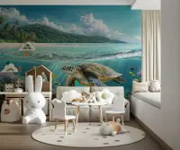 Tropical Ocean Sea Turtle Wall Mural