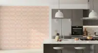 Blush Pink Art Deco Seashell Wave Pattern Wallpaper
