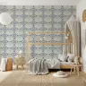 Art Deco Scallop Wave Geometric Wallpaper 1
