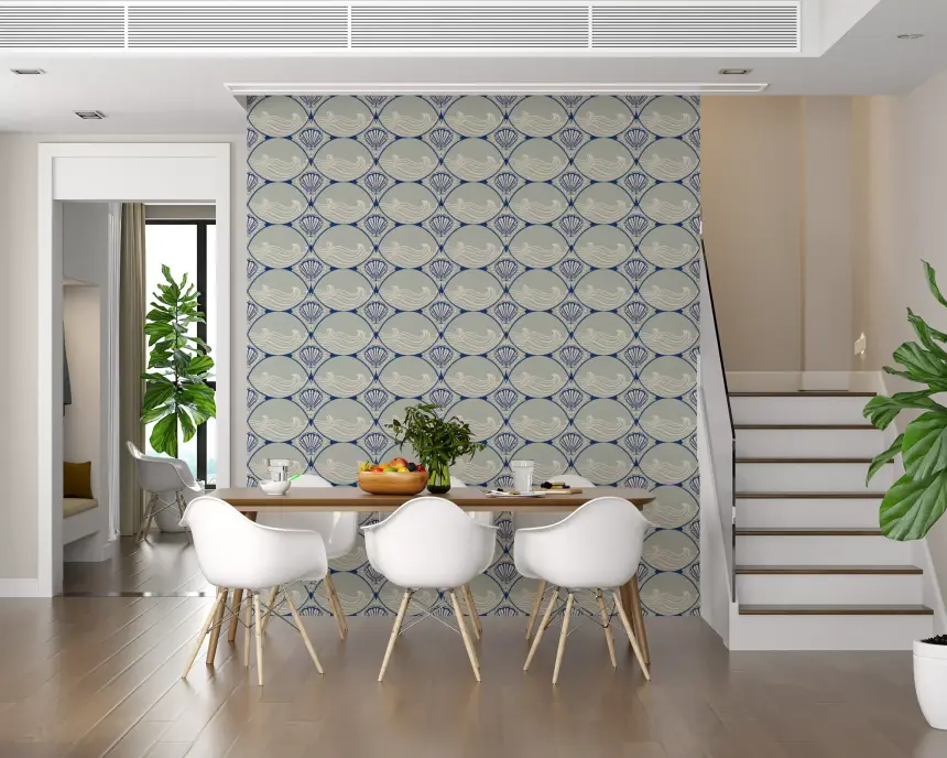 Seaside Serenity Scallop Wallpaper