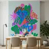 Contemporary Abstract Floral Garden Wall Mural 2