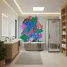 Contemporary Abstract Floral Garden Wall Mural 1