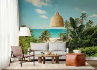 Serene Tropical Beach Paradise Wall Mural